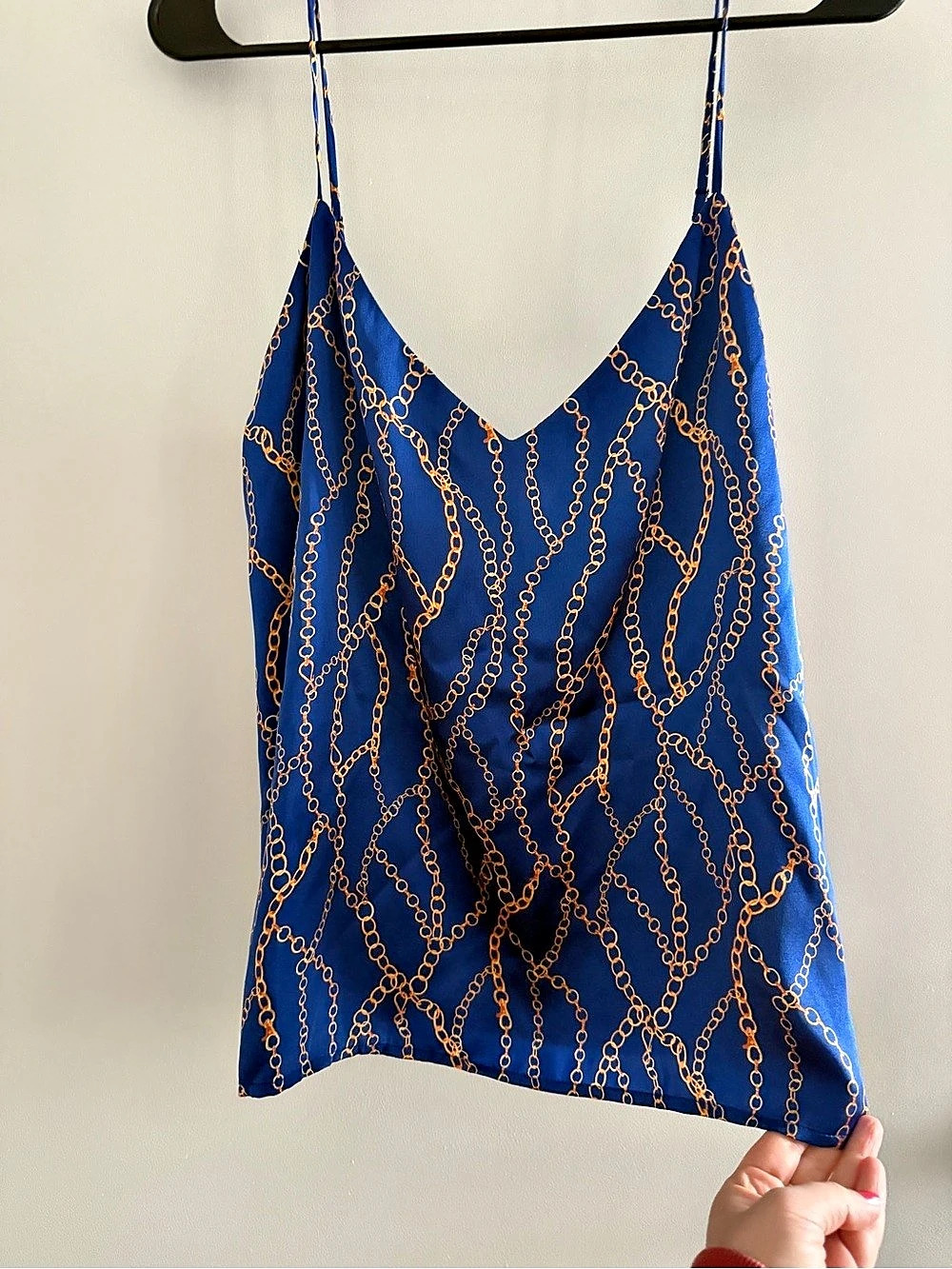 L'AGENCE Jane Silk Camisole Goldchamp Chain Print Jane Chain Print Camisole Blue